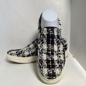 Steve Madden Coulter Black and Cream Tweed Sneakers Size 9 - EUC